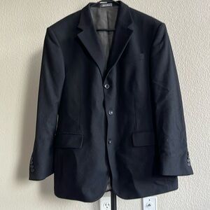1456- Men’s Oscar de La Renta cashmere and wool black blazer jacket- 42 regular